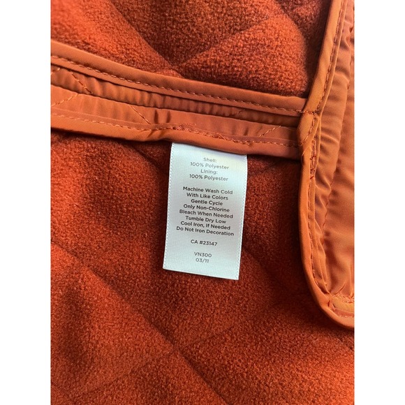 Talbots Woman's Quilted Vest Rust Petite XL Snap Closure Black Label EUC - Picture 5 of 6